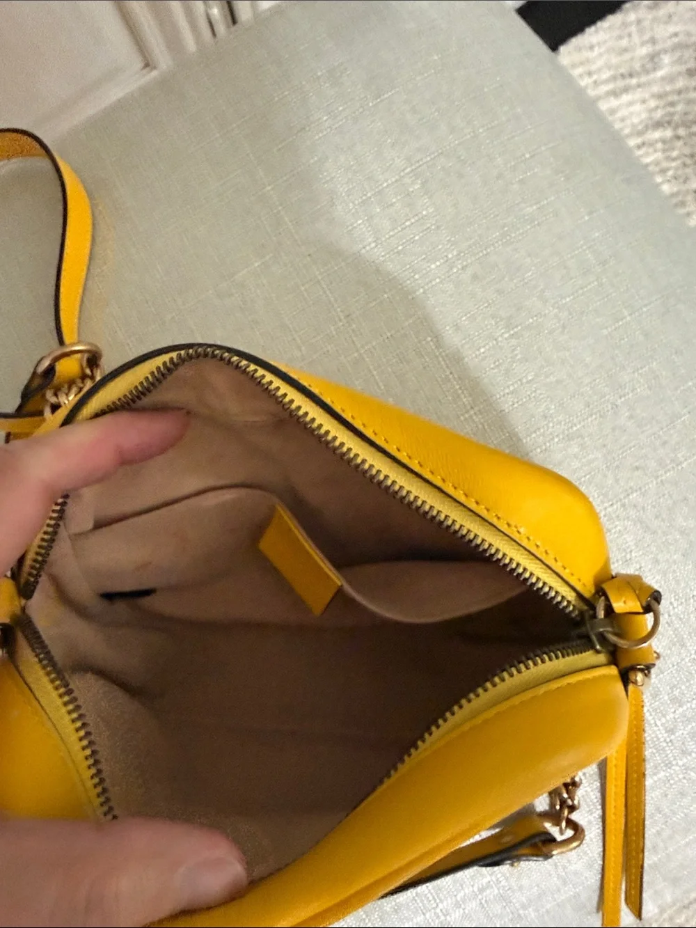 Gucci Yellow GG Marmont Chevron Crossbody Bag